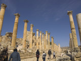 Family Walking Up Cardo Maximus, Jerash, Jordan, Middle East