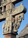 Detail of East Gateway of the Great Stupa, Sanchi, Near Bhopal, Madhya Pradesh State, India