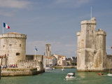 Towers of La Chaine and St. Nicholas at the Entrance to La Rochelle, Charente-Maritime, France