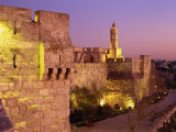 Walls and the Citadel of David in the Old City of Jerusalem, Israel, Middle East