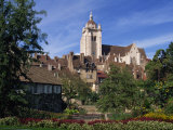 Gardens, Houses and the Cathedral of Dole in Franche-Comte, France, Europe