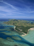 Aerial View over Yasawa Island, Fiji, Pacific Islands, Pacific
