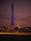 Obelisk in Place De La Concorde, and Behind, the Eiffel Tower, Paris, France, Europe