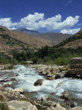 River and Mountains in the Kalash Region Near Bumburet Village in Chitral, Pakistan