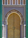 Ornate Tiled Doorway at the Royal Palace, Fez, Morocco, North Africa, Africa