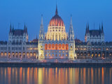 Parliament Building Reflected in River Danube, UNESCO World Heritage Site, Budapest, Hungary