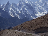 Bus on the Karakoram Highway Through the Karakoram Range, Pakistan