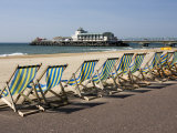 Bournemouth East Beach, Deck Chairs and Pier, Dorset, England, United Kingdom, Europe