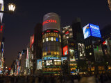 Ginza Shopping District at Dusk, Tokyo, Central Honshu, Japan