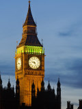 Big Ben at Dusk, Houses of Parliament, UNESCO World Heritage Site, Westminster, London, England, UK