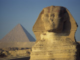 Sphinx and One of the Pyramids at Giza, UNESCO World Heritage Site, Cairo, Egypt