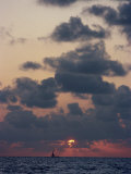 Seascape with Clouds in the Sky at Sunset