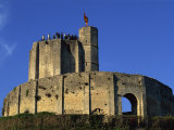 Exterior of Gisors Castle with Visitors on Battlements, Haute Normandie, France, Europe