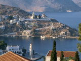 Aerial View over Yalos, Symi, Dodecanese Islands, Greek Islands, Greece, Europe