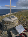 Wreaths Laid on the War Memorial to the Dead of Hms Sheffield, Sealion Island, Falkland Islands