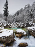 Soca River in Winter, Soca, Triglav National Park, Julian Alps, Slovenia, Europe