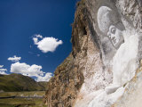 Buddha Image Carved into Cliff Side, Yushu, Qinghai, China
