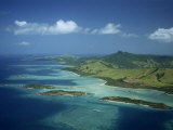 Aerial View over Yasawa Island, Fiji, Pacific Islands, Pacific