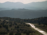 Rural Road Through Mountains at Dusk, New Mexico, United States of America, North America