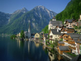 Hallstatt Beside the Lake, in Morning Light, Near Salzburg in the Salzkammergut, Austria