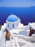 Church Overlooking Sea, Santorini, Cyclades, Greek Islands, Greece, Europe