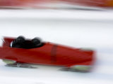 Two Man Bobsled in Action, Torino, Italy