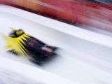 Two Man Bobsled in Action, Torino, Italy