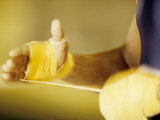 Detail of Boxer Wraping His Hands, New York, New York, USA