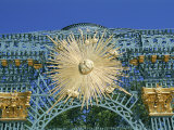 Architectural Detail of Gilded Sunburst at the Sanssouci Castle in Potsdam, Brandenburg, Germany