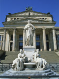 Schiller Monument and Schauspielhaus on the Gendarmenmarkt in Berlin, Germany, Europe