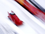 Two Man Bobsled in Action, Torino, Italy
