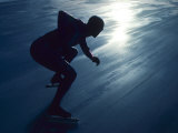 Male Speed Skater in Action at the Start Photographic Print