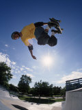 Skateboarder in Action on the Vert