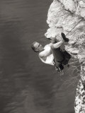 Man Rock Climbing, View from Above, New Paltz, New York, USA