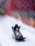 Two Man Bobsled in Action, Torino, Italy