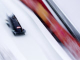 Two Man Bobsled in Action, Torino, Italy