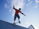 Skateboarder in Action on the Vert