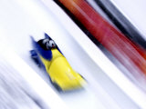 Two Man Bobsled in Action, Torino, Italy