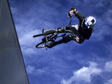 Buy Bmx Cyclist Flying Off the Vert at AllPosters.com