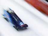 Two Man Bobsled in Action, Torino, Italy