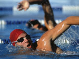 Swimmers Competing in a Race
