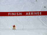 Skiier Arrives at the Finish Line