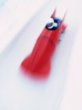 Blurred Action of Two Man Bobsled, Park City, Utah, USA