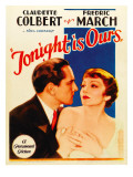 Tonight Is Ours, Fredric March, Claudette Colbert on Midget Window Card, 1933