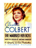 She Married Her Boss, Claudette Colbert on Midget Window Card, 1935