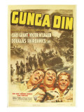 Gunga Din, Cary Grant, Victor Mclaglen, Douglas Fairbanks Jr., 1939, Poster Art