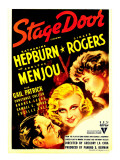 Stage Door, Adolphe Menjou, Ginger Rogers, Katharine Hepburn on Midget Window Card, 1937
