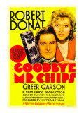 Goodbye, Mr. Chips, Robert Donat, Greer Garson on Midget Window Card, 1939