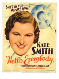 Hello, Everybody!, Kate Smith on Midget Window Card, 1933 Premium Poster