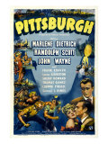 Pittsburgh, Clockwise from Right: John Wayne, Randolph Scott, Marlene Dietrich, 1942